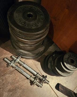 Set di pesi, manubri e bilancere