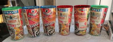 Set di 6 bicchieri in plastica stile vintage
