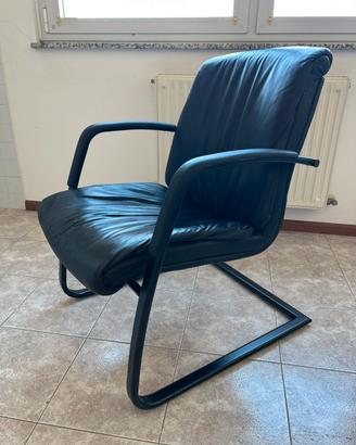 Ser da due Sedie/Poltroncine da ufficio a Slitta