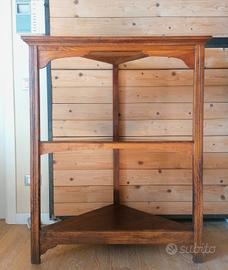 Angoliera anni '30/ '40 in legno di olmo e mogano