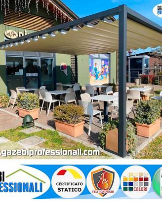 Pergola certificata personalizzabile apertura PVC