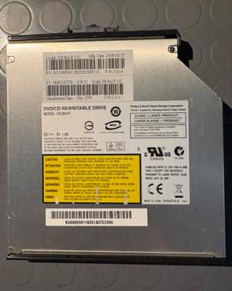 MASTERIZZATORE DVD CD PER NOTEBOOK DS-8A1P