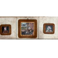 Tre quadri cotto smaltato su legno