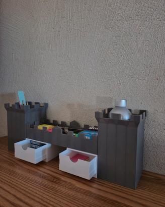 Organizer scrivania castello 3D con cassetti