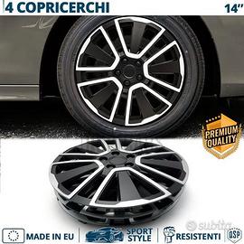 4 Copricerchi per SKODA 14'' Pollici Silver e Nere