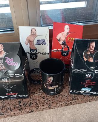 Lotto 4 tazze da collezione WWE SmackDown 