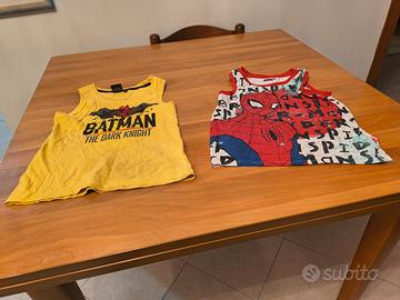 canotte Batman e spiderman 