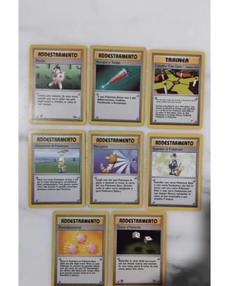 lotto 8 carte pokemon addestramento rare 