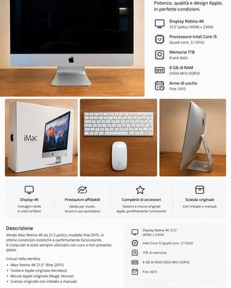 iMac (Retina 4K, 21.5 pollici, fine 2025)