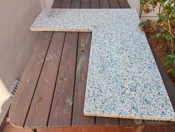 Base cucina in marmo ad L