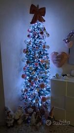 Albero di natale slim completo di decorazioni  e m