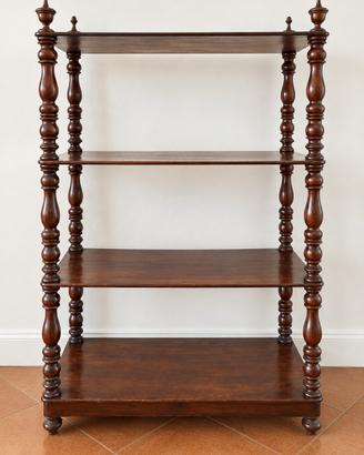 Étagère libreria in legno, colonne tornite