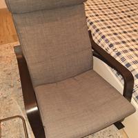 sedia a dondolo Ikea mod. POÄNG nero/antracite