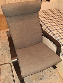 sedia a dondolo Ikea mod. POÄNG nero/antracite