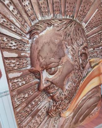 Quadro bassorilievo sacro Padre Pio