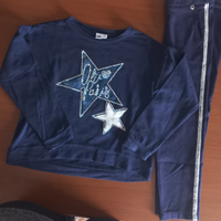 Completo maglia e pantalonie caldo cotone bambina