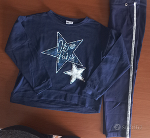 Completo maglia e pantalonie caldo cotone bambina