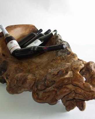 Scultura contenitore in radice di ulivo