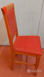 🪑 Sedia in Legno - Rivestimento in Stoffa Rossa🪑