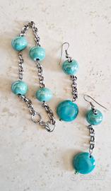 Set parure bracciale e orecchini ceramica 