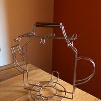 Porta tazze in acciaio/legno