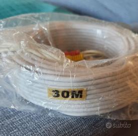 Cavo 30 m RCA + BNC + alimentazione NUOVO