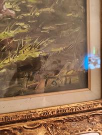 Dipinto olio su tela “Scena campestre sul mare” 