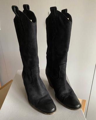 Stivali texani - camperos donna in nabuk tg 37