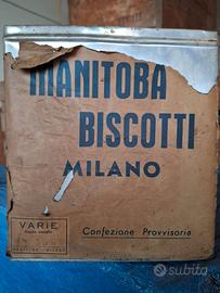 Scatola latta vintage MANITOBA BISCOTTI