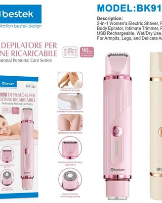 Bestek BK91562 Depilatore 2in1 Donna Ricaricabile