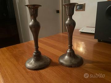 Candelabri in peltro dell’800