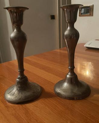 Candelabri in peltro dell’800