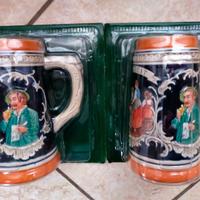 Coppia boccali birra decorati. Nuovi sigillati.