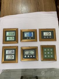 Quadri con banconote da collezione originali