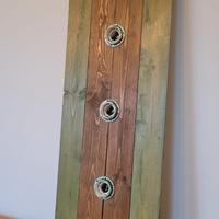 Lampadario in legno artigianale 