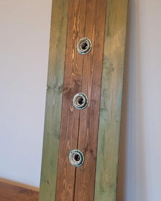 Lampadario in legno artigianale 