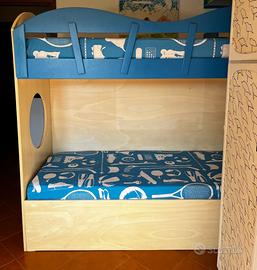 letto a castello fatto da Falegname con Gradoni