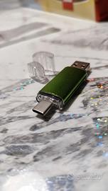 Chiavetta USB 2-in-1 Type-C + USB 2.0 – 64GB Verde