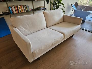 DIVANO IN TESSUTO BIANCO LATTE