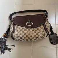Bora gucci horsebit  hobo vintage in tela monogram