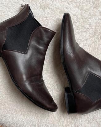 Prada Chelsea Boots in pelle marrone scuro