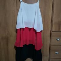 Vestito estivo a balze tricolore 