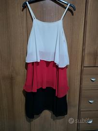 Vestito estivo a balze tricolore 