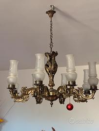 Lampadario in bronzo 7 luci