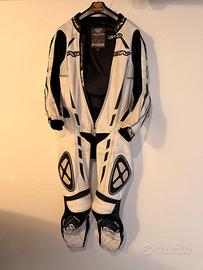 Tuta moto pelle estiva Ixon Pulsar Air Bianco Nero