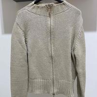 Cardigan in maglia a coste beige taglia M