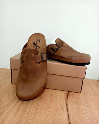 Sabot sandali in pelle 