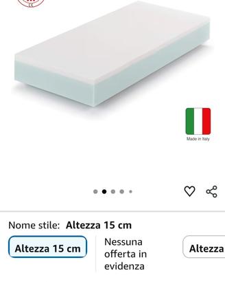 Materasso singolo schiuma poliuretano + memory 