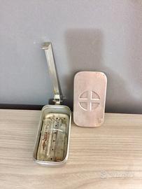 Siringa d'epoca in vetro con bollitore metallo