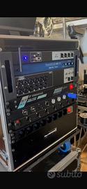 Flich case rack allestito, mixer , microfoni ecc